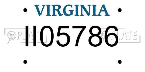 II05786 Virginia License Plate
