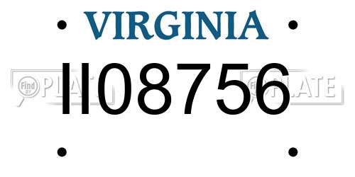 II08756 Virginia License Plate