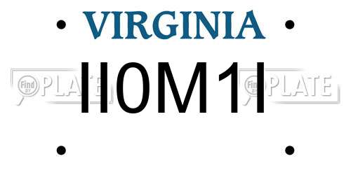 II0M1I Virginia License Plate