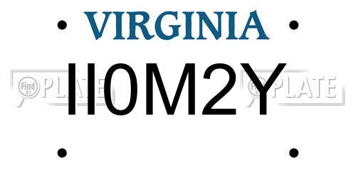 II0M2Y Virginia License Plate