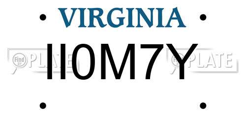 II0M7Y Virginia License Plate