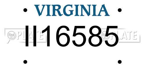 II16585 Virginia License Plate