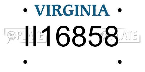 II16858 Virginia License Plate