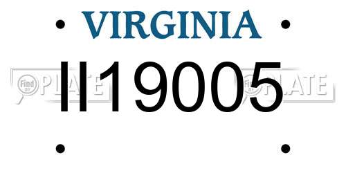 II19005 Virginia License Plate