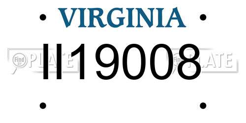 II19008 Virginia License Plate