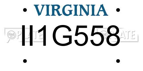 II1G558 Virginia License Plate