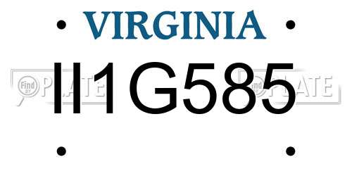 II1G585 Virginia License Plate