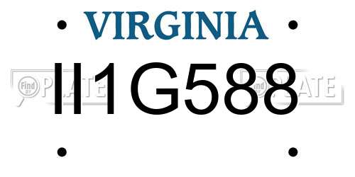 II1G588 Virginia License Plate