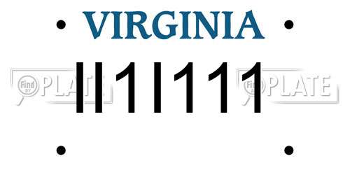 II1I111 Virginia License Plate