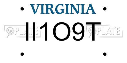 II1O9T Virginia License Plate