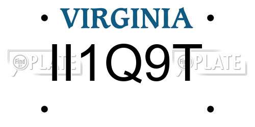 II1Q9T Virginia License Plate