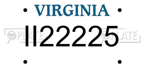 II22225 Virginia License Plate