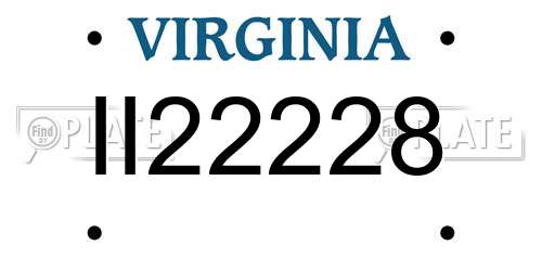 II22228 Virginia License Plate