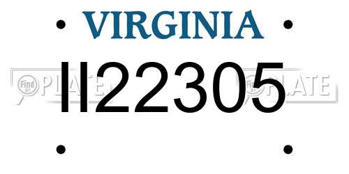 II22305 Virginia License Plate