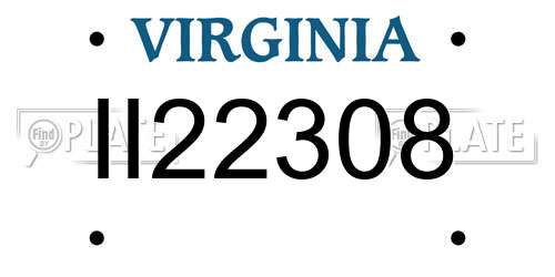 II22308 Virginia License Plate