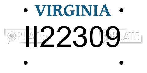 II22309 Virginia License Plate