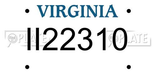 II22310 Virginia License Plate