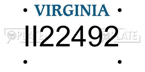 II22492 Virginia License Plate