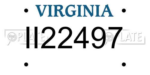 II22497 Virginia License Plate