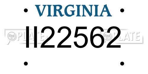 II22562 Virginia License Plate