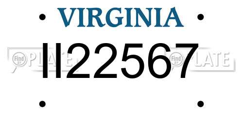 II22567 Virginia License Plate