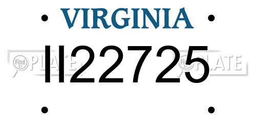 II22725 Virginia License Plate