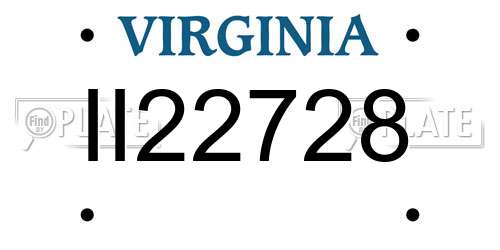 II22728 Virginia License Plate