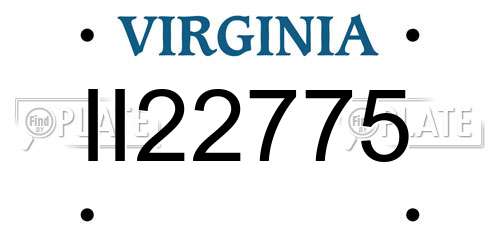 II22775 Virginia License Plate