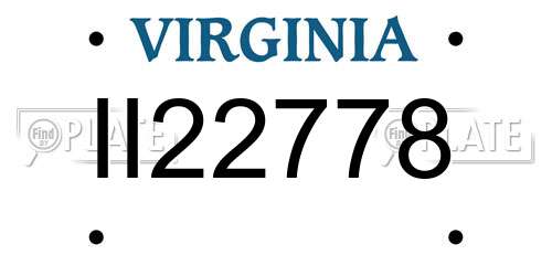 II22778 Virginia License Plate