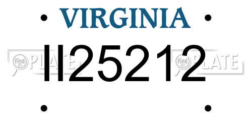 II25212 Virginia License Plate