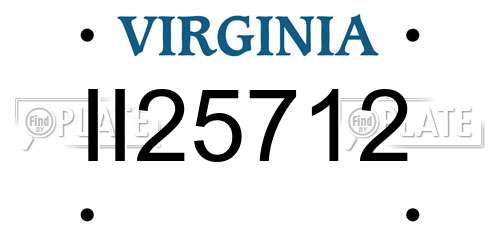 II25712 Virginia License Plate