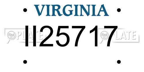 II25717 Virginia License Plate