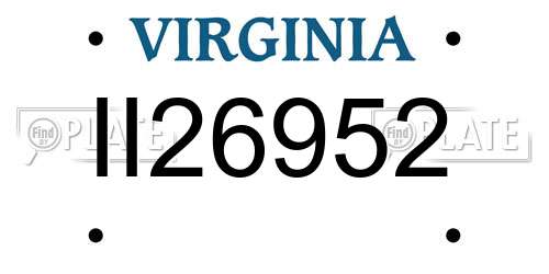 II26952 Virginia License Plate