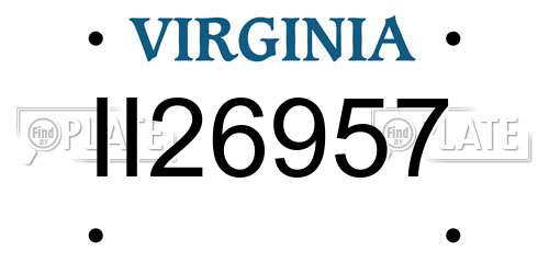 II26957 Virginia License Plate
