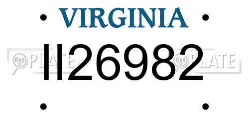 II26982 Virginia License Plate