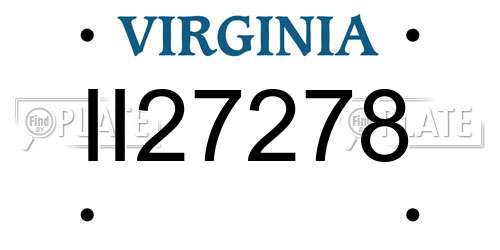 II27278 Virginia License Plate