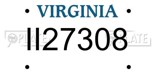 II27308 Virginia License Plate