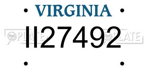 II27492 Virginia License Plate