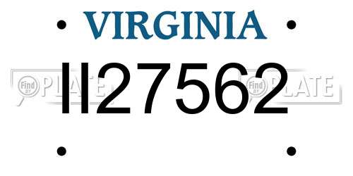 II27562 Virginia License Plate