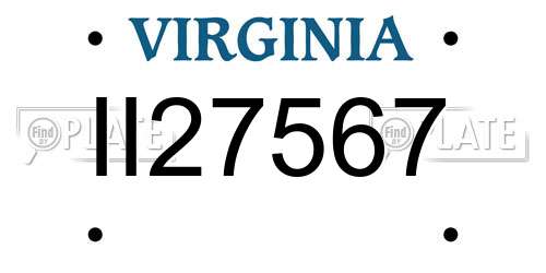 II27567 Virginia License Plate