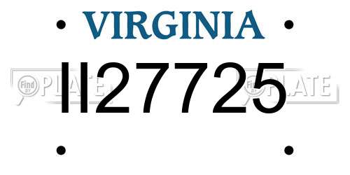 II27725 Virginia License Plate