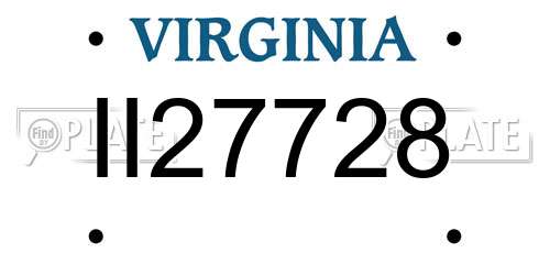 II27728 Virginia License Plate