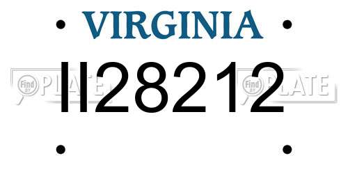 II28212 Virginia License Plate