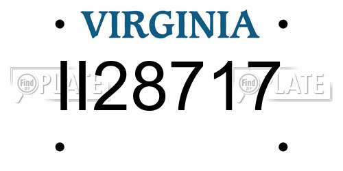 II28717 Virginia License Plate