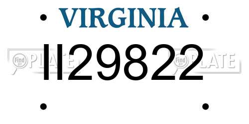 II29822 Virginia License Plate