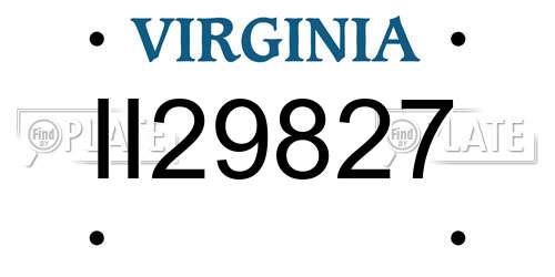 II29827 Virginia License Plate