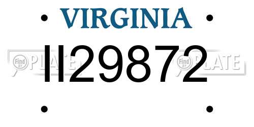 II29872 Virginia License Plate