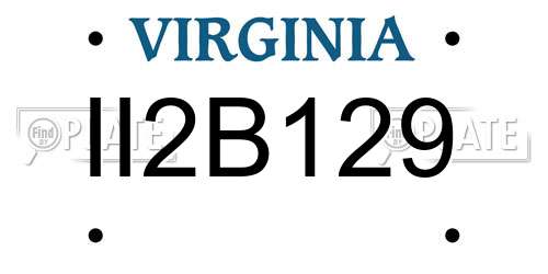 II2B129 Virginia License Plate