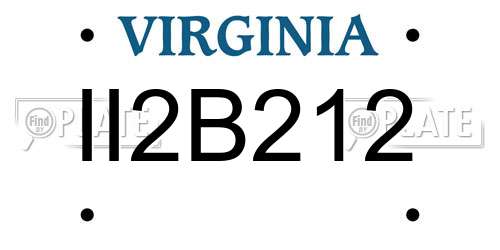 II2B212 Virginia License Plate