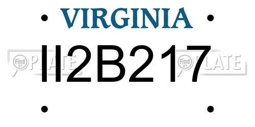 II2B217 Virginia License Plate